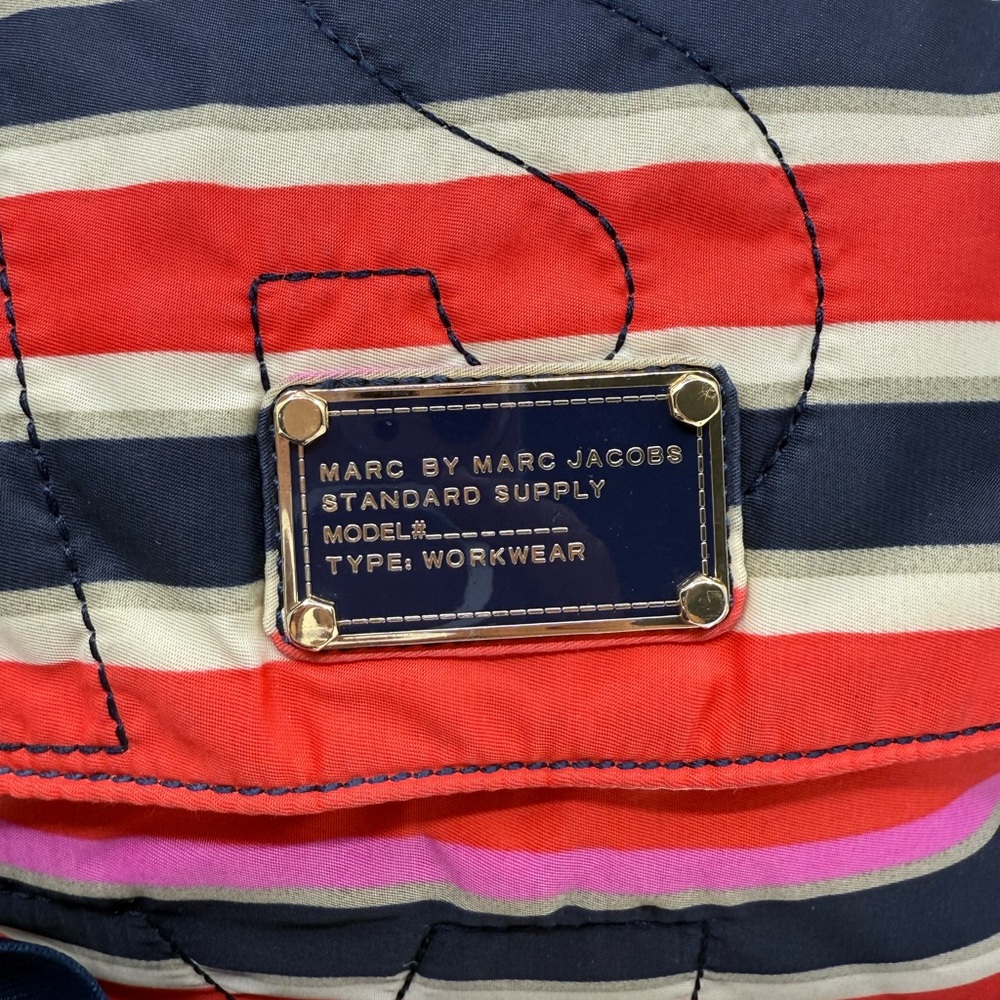 Marc Jacobs Workwear 2 Way Bag Nylon Stripes Preppy - Picture 4 of 11